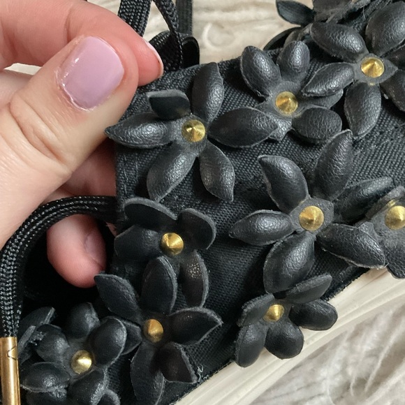 Converse x PatBo Chuck Taylor Black Leather 3D Flower Low Top Sneakers Size 5.5 - Picture 10 of 12